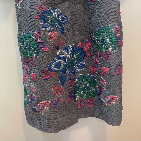 Ganni Gray Floral Midi Dress - Picture 7 of 11